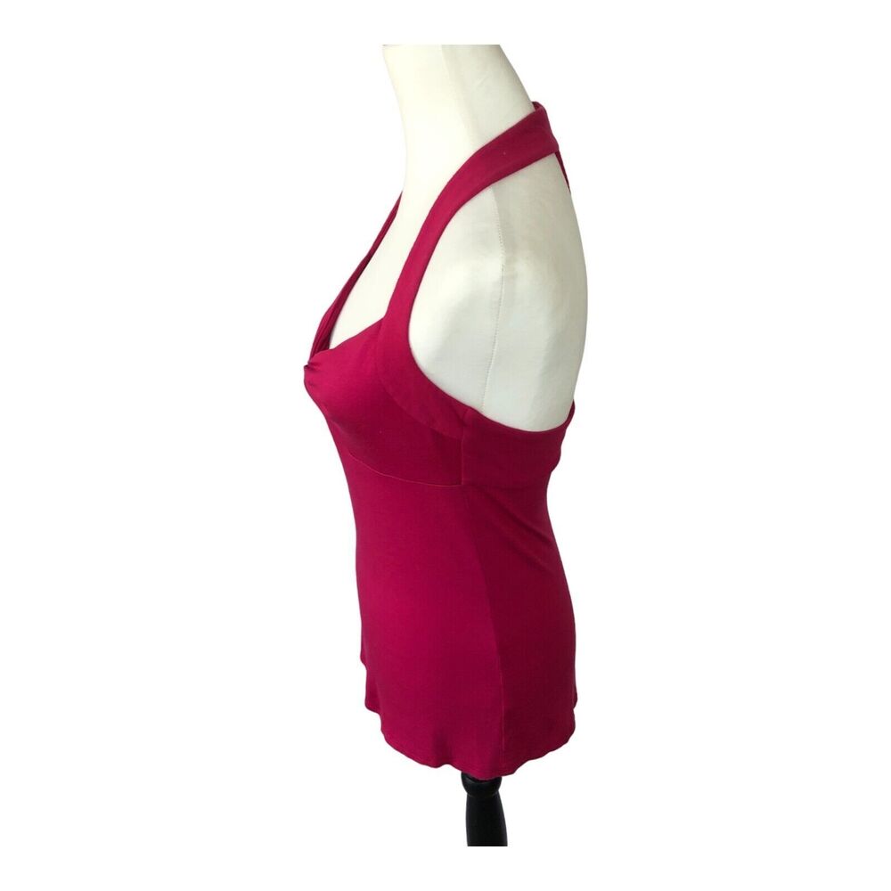 Trina Turk Sexy Fuschia Pink Deep V-Neck Halter Top with Open Back‎ Size Medium - Picture 4 of 10